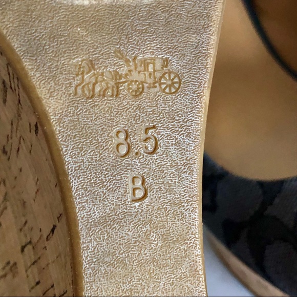 Coach Peep Toe Sling Back Platform Wedges - Picture 6 of 7